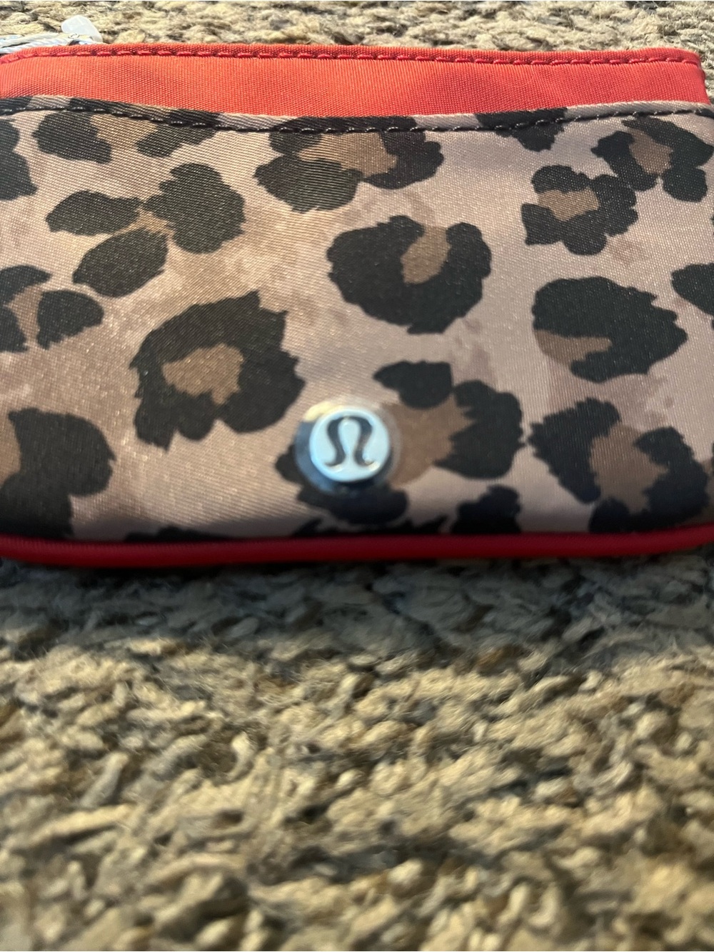Lululemon Leopard Print Card Holder with Red Trim - Picture 2 of 5